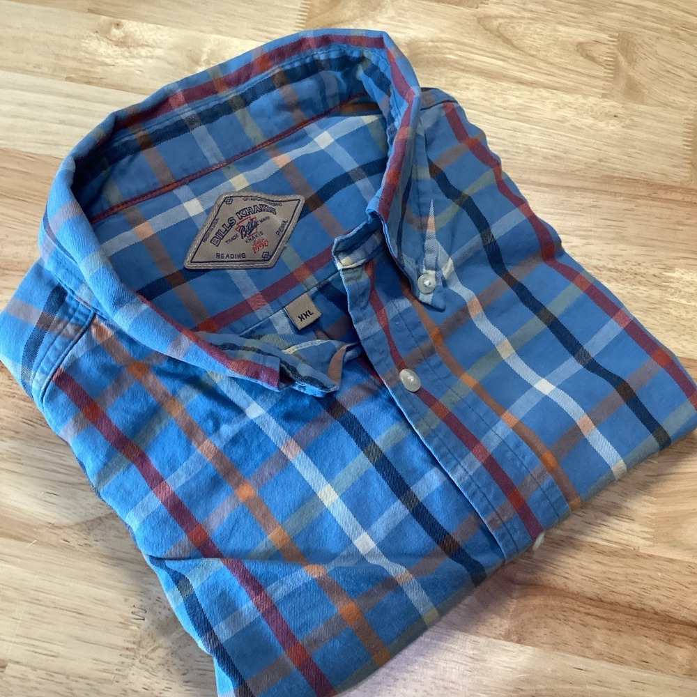 Mens Bills Khakis Sport Shirtings Long Sleeved Lightweight Plaid  Flannel‎ XXL